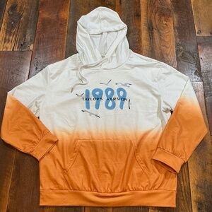 Taylor Swift 1989 Taylor’s Version Dip Dye Hoodie Cream Orange Size Large